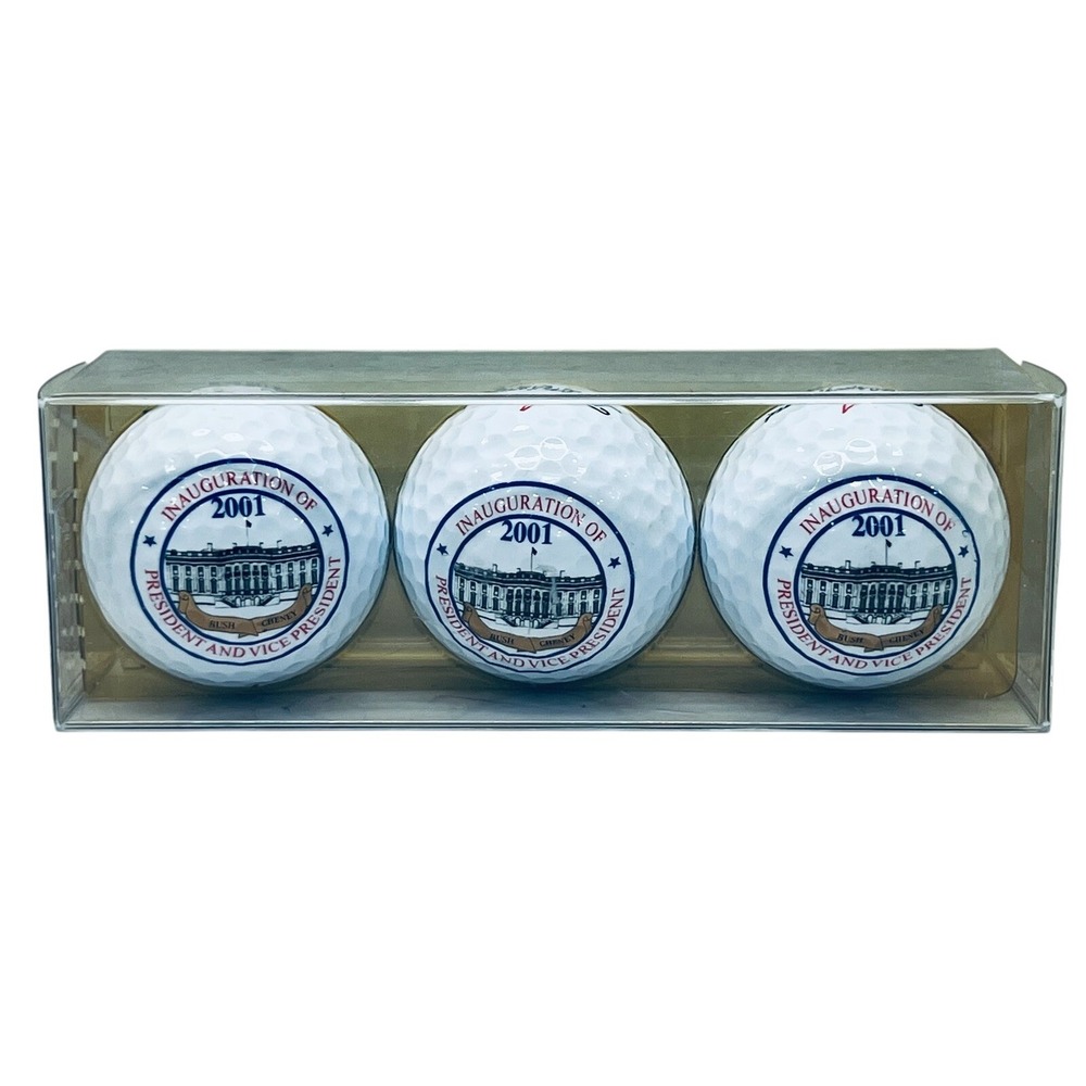 2001 Inauguration of President & VP of Logo Golf Ball 3 Tournament Plus (4) NEW